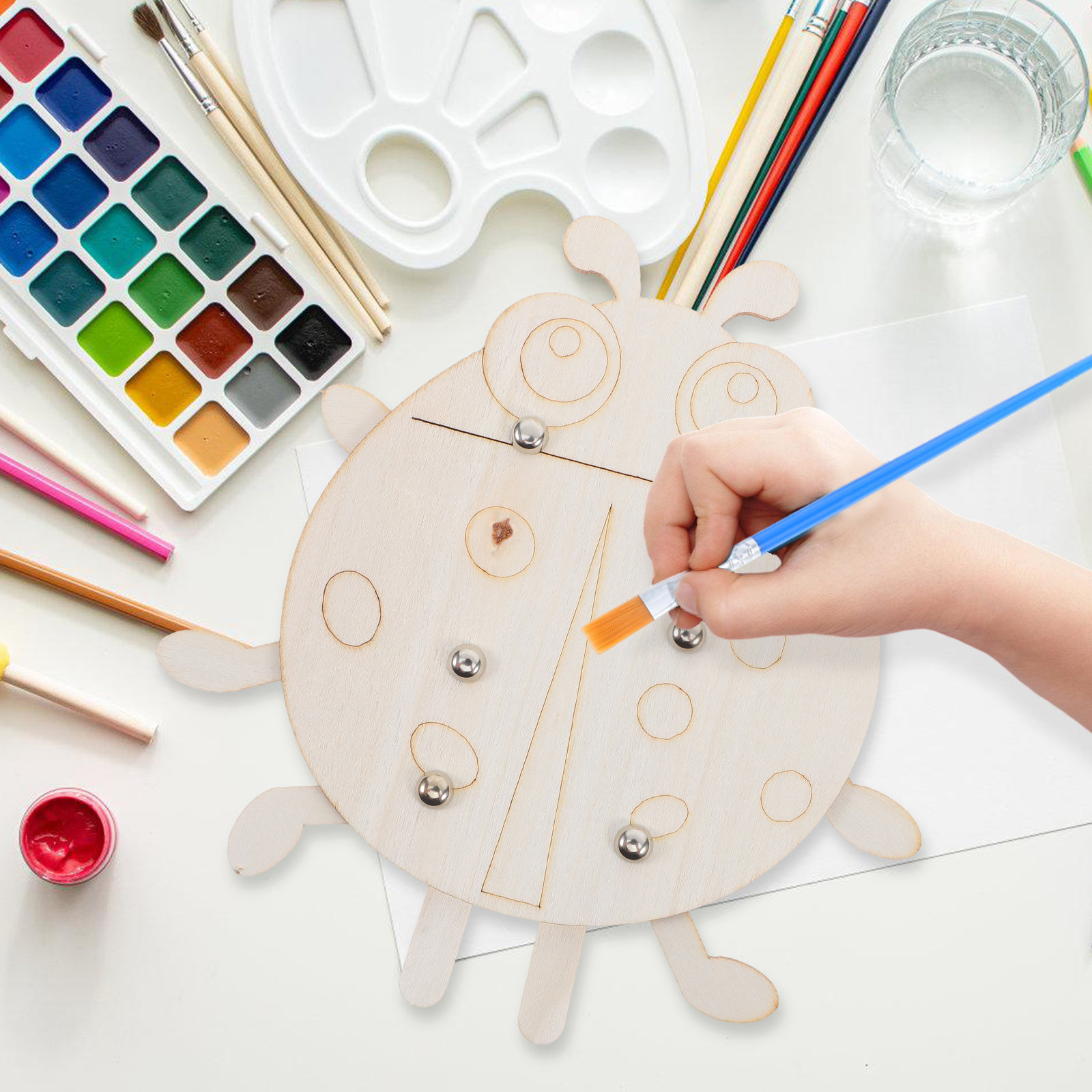 6개입 나무로 만든 무당벌레 모양의 공예 재료 세트,  - Art And Craft For Nursery 리뷰 및 가격