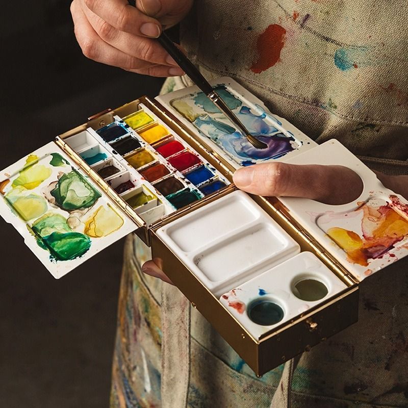 다기능 여행 황동 전기 도금 수채화 상자 휴대용 색상  - Gouache Paint Set 리뷰 및 가격